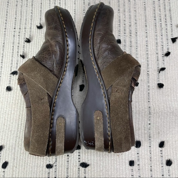 BORN Darly Castagno Brown Leather Harness Clogs 6 - Picture 10 of 11